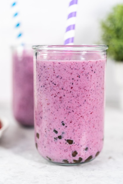 Mixed Berry Boba Smoothie