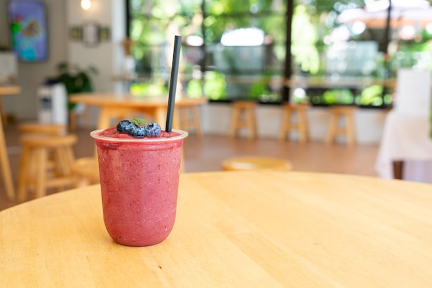 Mixed berry smoothies in glass