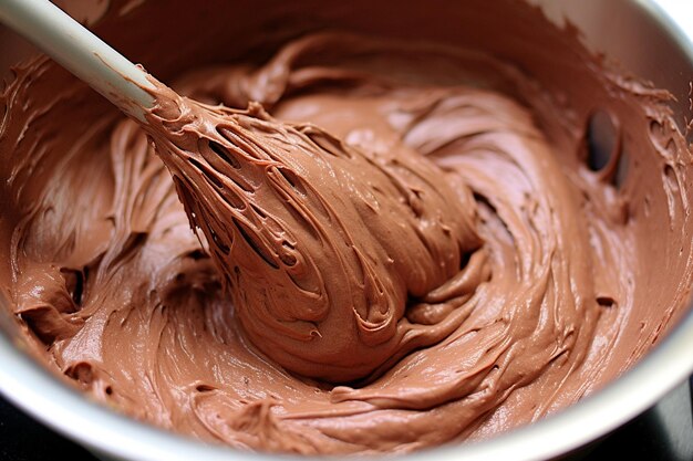 Photo mixed chocolate batter