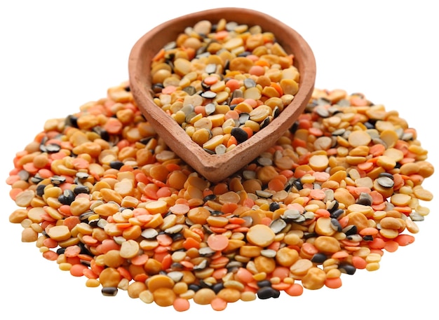 Photo mixed daal in a bowl closeup and isolated