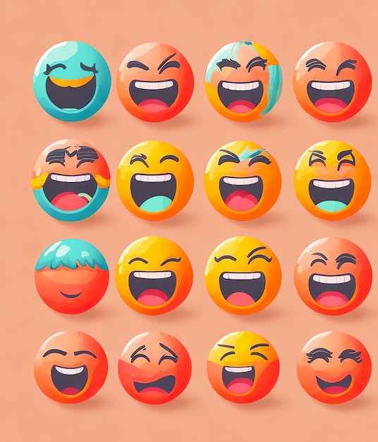 Photo mixed emoji set generate by ai