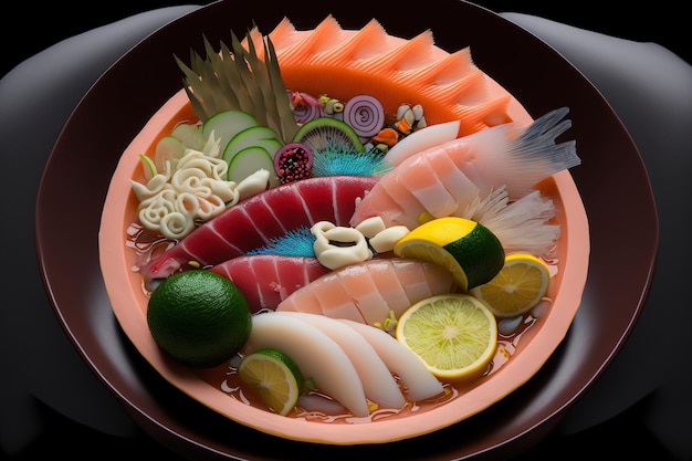 Mixed fish sashimi sliced