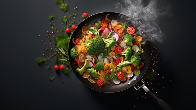 Фото Смешанный свежий салат с помидорами и огурцами концепция здоровой диеты