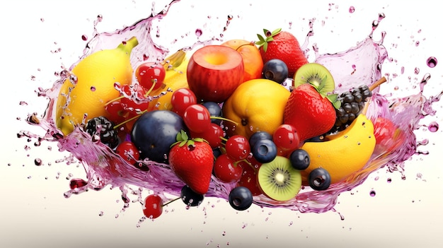 Mixed Fruits Jam spettert superrealistisch en ultrafotografie