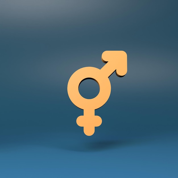 Photo mixed gender sign 3d render illustration