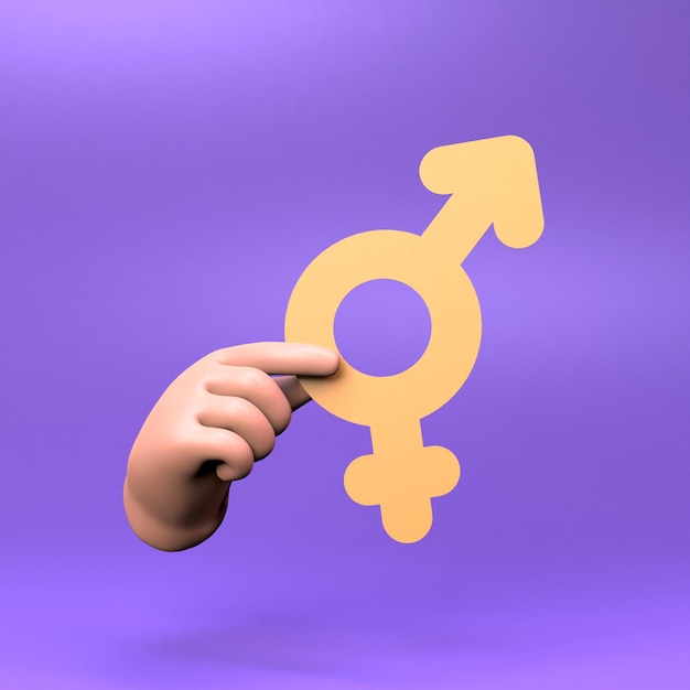 Mixed gender sign 3d render illustration