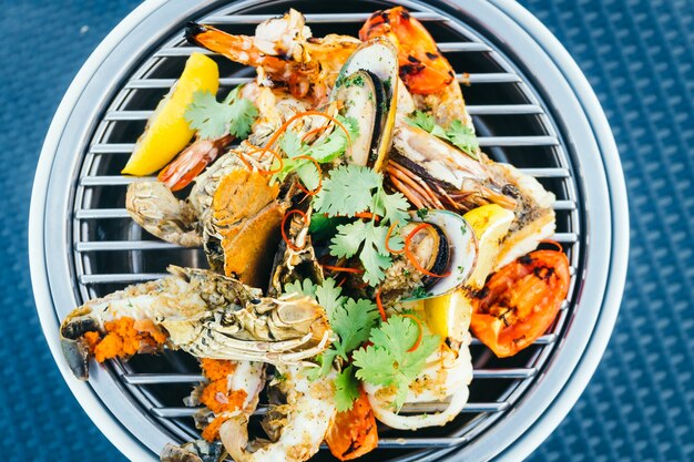 Mixed grilled seafood