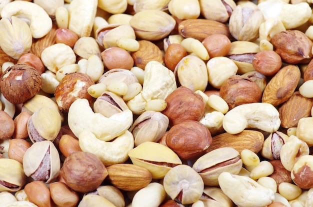 Mixed nuts on a background