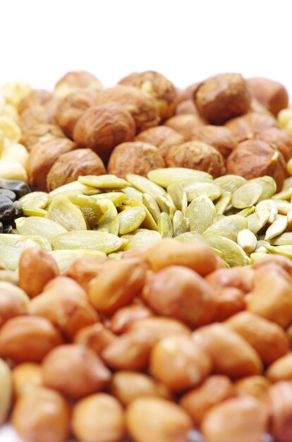 Mixed nuts on a background