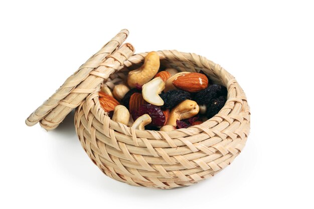 Mixed nuts isolated on the white background