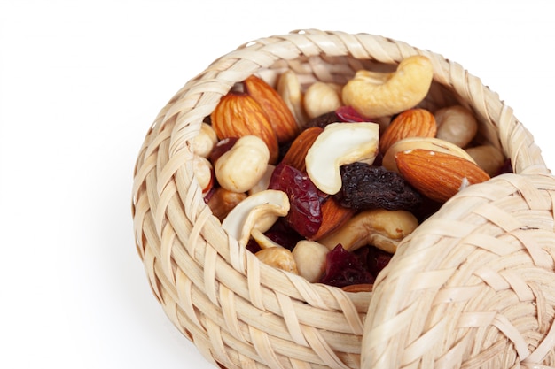 Mixed nuts isolated on the white background