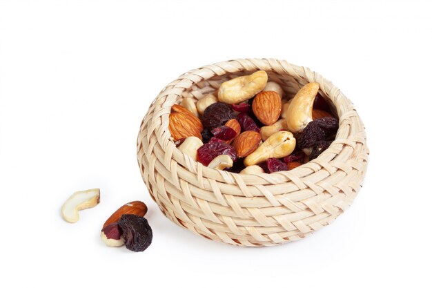 Mixed nuts isolated on the white