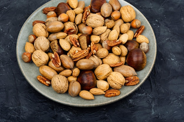 Mixed nuts on the table