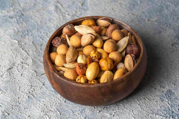 Photo mixed nuts on a white background