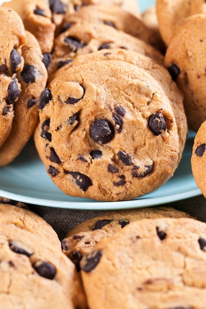 Mixed oatmeal and wheat flour cookies close up