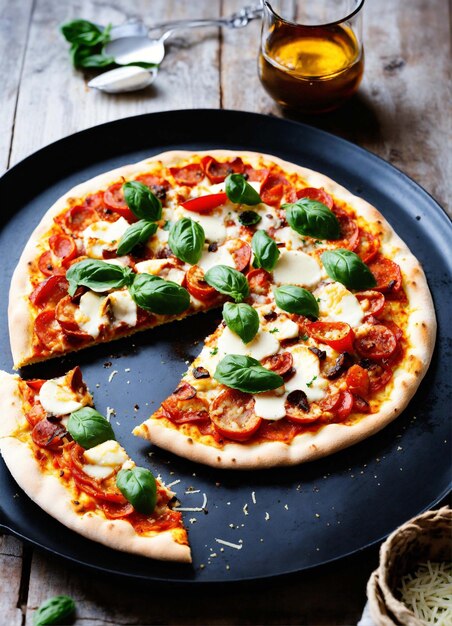 Foto pizza mista con vari ingredienti