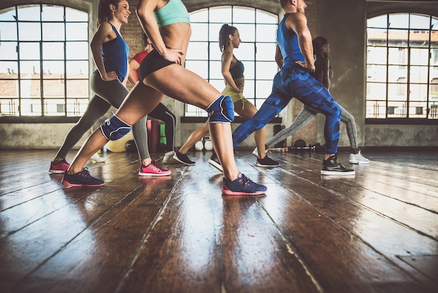 Mixed race group of athlete at the gym