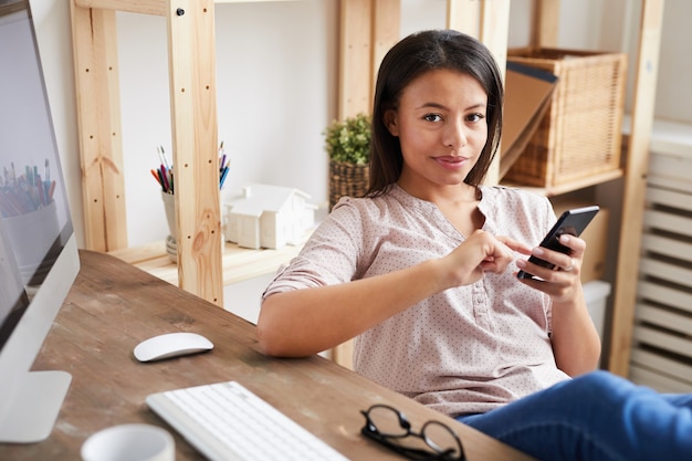 Mixed Race Woman at Workplace