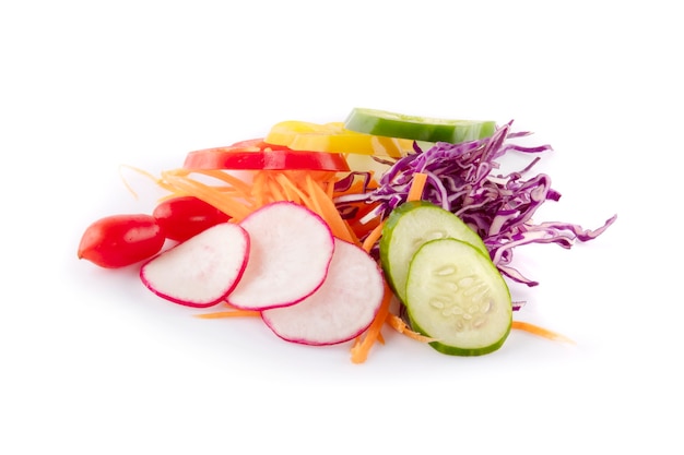 Mixed salad isolated on white surface