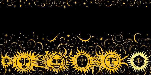 mixed suns and ornaments pattern