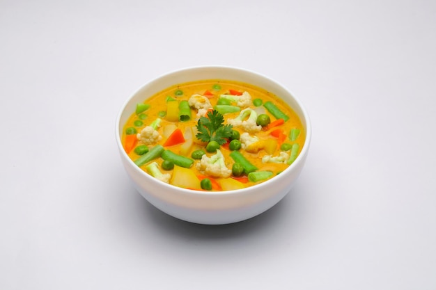 Mixed veg curry or kurma  tasty Indian dish made of different vegetables