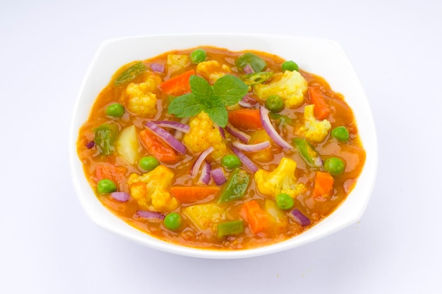 Mixed veg curry or kurma tasty indian dish made with different vegetables