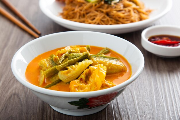 Mixed vegetable curry Malaysian Chinese famous food