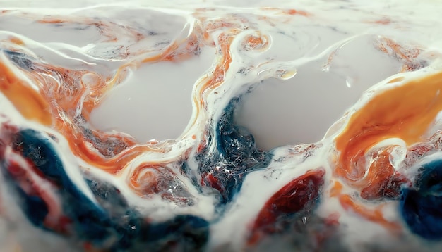 Mixing acrylic paint liquid paint abstract background Beautiful marble background texture marble Liquid stains of paint modern fluid background fluid art 3D illustration