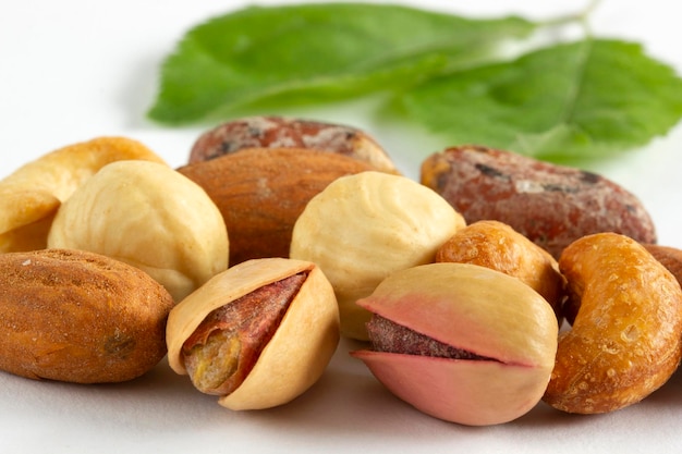 Mixing nuts isolated in white background