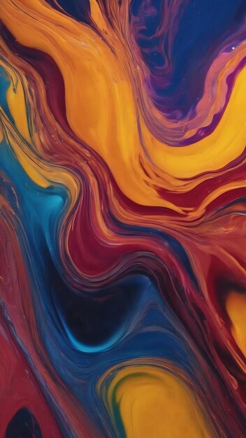 Mixing water and oil on a coloured liquid abstract background