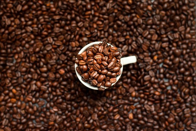 Mixture of different kinds of coffee beans Coffee Background