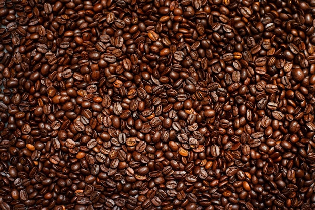 Mixture of different kinds of coffee beans Coffee Background