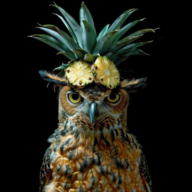 Photo a mixture of an owl and a pineapple v 6 job id a29edf38cf934b49951ac79d87ec7f6b