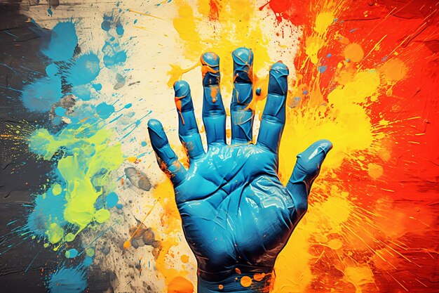 Photo mixtures of blue and orange oil paint colorful abstract background wallpaper