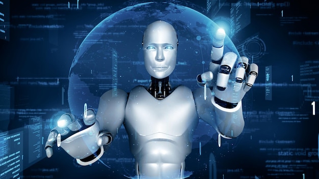 Mlb futuristische robot kunstmatige intelligentie humanoïde ai programmering codering