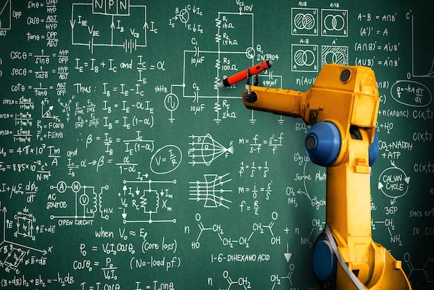 機械化された産業の問題解決のための数学を分析するMIBロボットアームAI