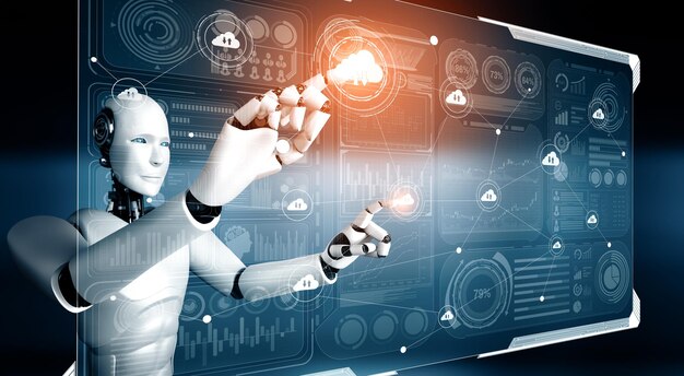 Mlp ai robot met behulp van cloud computing technologie om gegevens op te slaan op online server