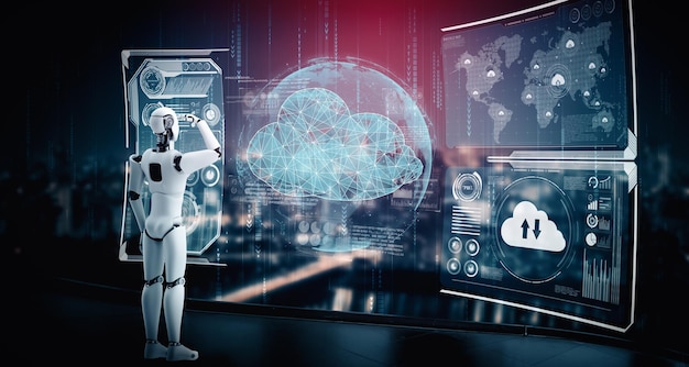 Mlp ai robot using cloud computing technology to store data on online server