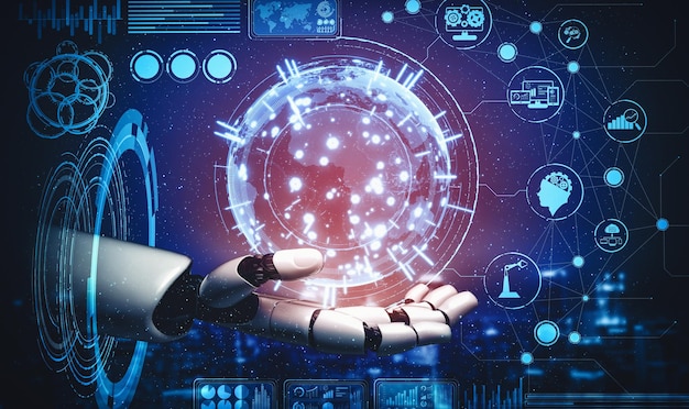 MLP Future artificial intelligence and machine learning for AI droid robot or cyborg