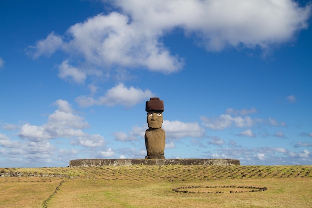 Moai at ahu tongariki easter island chile