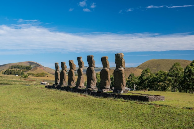 Moai at Easter Island in Chile