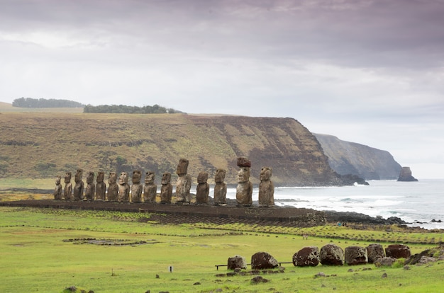 Moais, ahu tongariki, paaseiland