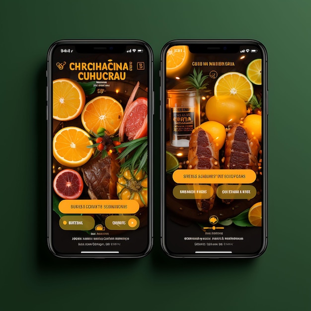 Mobiele app van Braziliaanse Churrascaria Zuid-Amerikaanse geïnspireerde concept Desig Food and Drink Menu