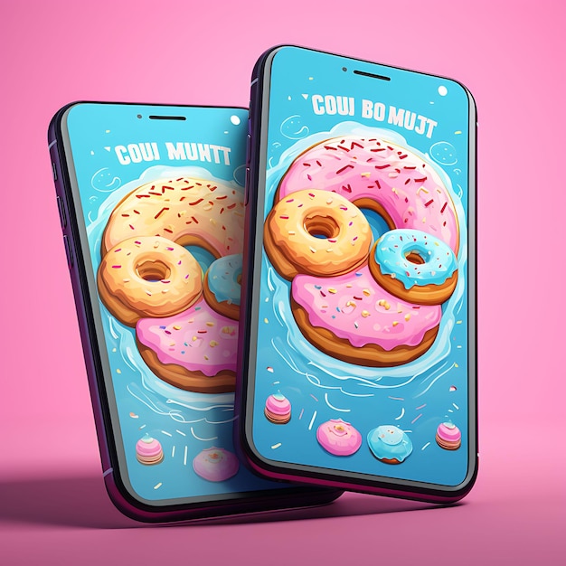 Mobiele app van Gourmet Donuts Leuk en genadig Concept Design Speels en Food and Drink Menu