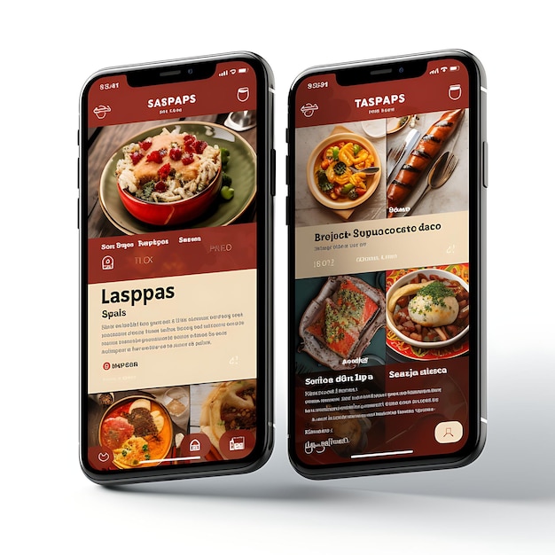 Mobiele app van Tapas Tasting Spanish Tapas Concept Design Warm en uitnodigend eten en drinken menu