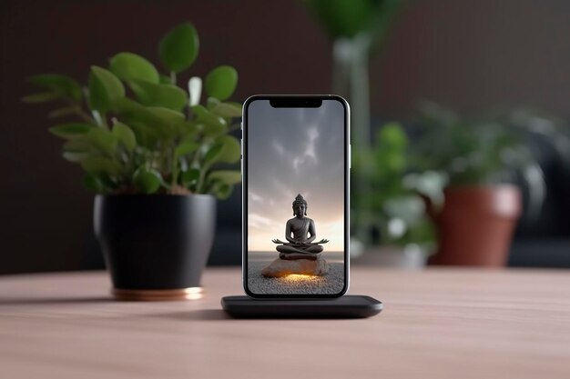 Mobiele applicatie om te begeleiden bij meditatie Ai gegenereerd