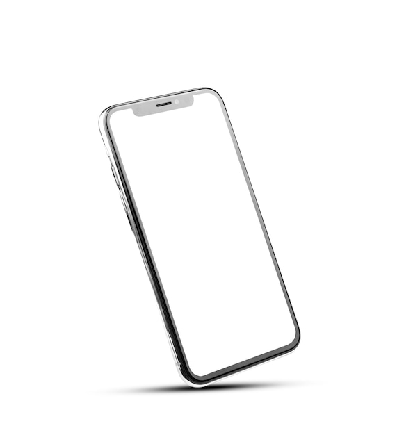 Mobiele slimme telefoon op witte achtergrond technologie Mobiele telefoon scherm mockup ontwerp op isoleren met uitknippad