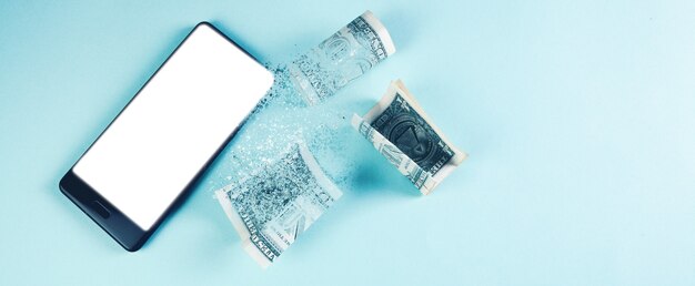 Mobiele telefoon en dollarbiljetten verdwijnen