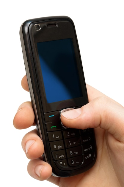 Mobiele telefoon in een hand