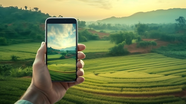 Mobiele telefoon met boerderijbeheersoftware voor landbouw